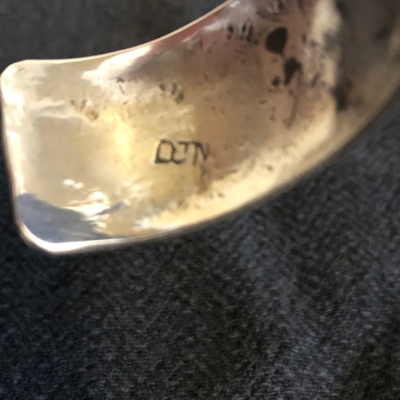 DELVIN NELSON Navajo Sterling Turquoise & Coral Inlay Cuff Bracelet Please Read - Picture 3 of 8